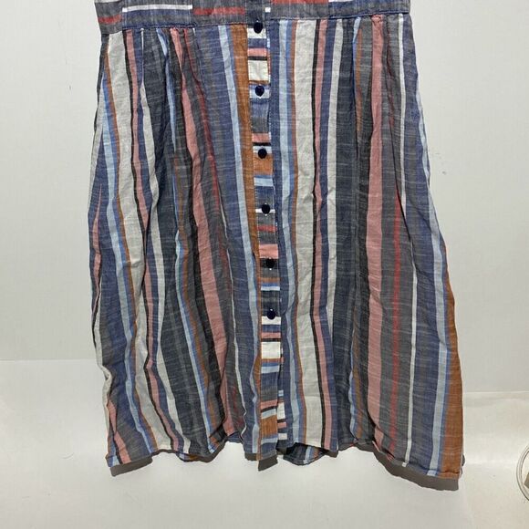 Harlow & Rose Women's Multicolor Stripe Sleeveless Cotton Shirt Dress Size Large - Picture 3 of 10